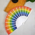 thumbnail image 3 of Mnycxen Rainbow Hand Held Folding Fan Dance Fan for Wedding Themed Parties Decoration, 3 of 3
