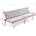 thumbnail image 3 of Gymax Split Back Futon Sofa Bed Convertible Couch Bed Recliner Sleeper Chrome Legs, 3 of 10