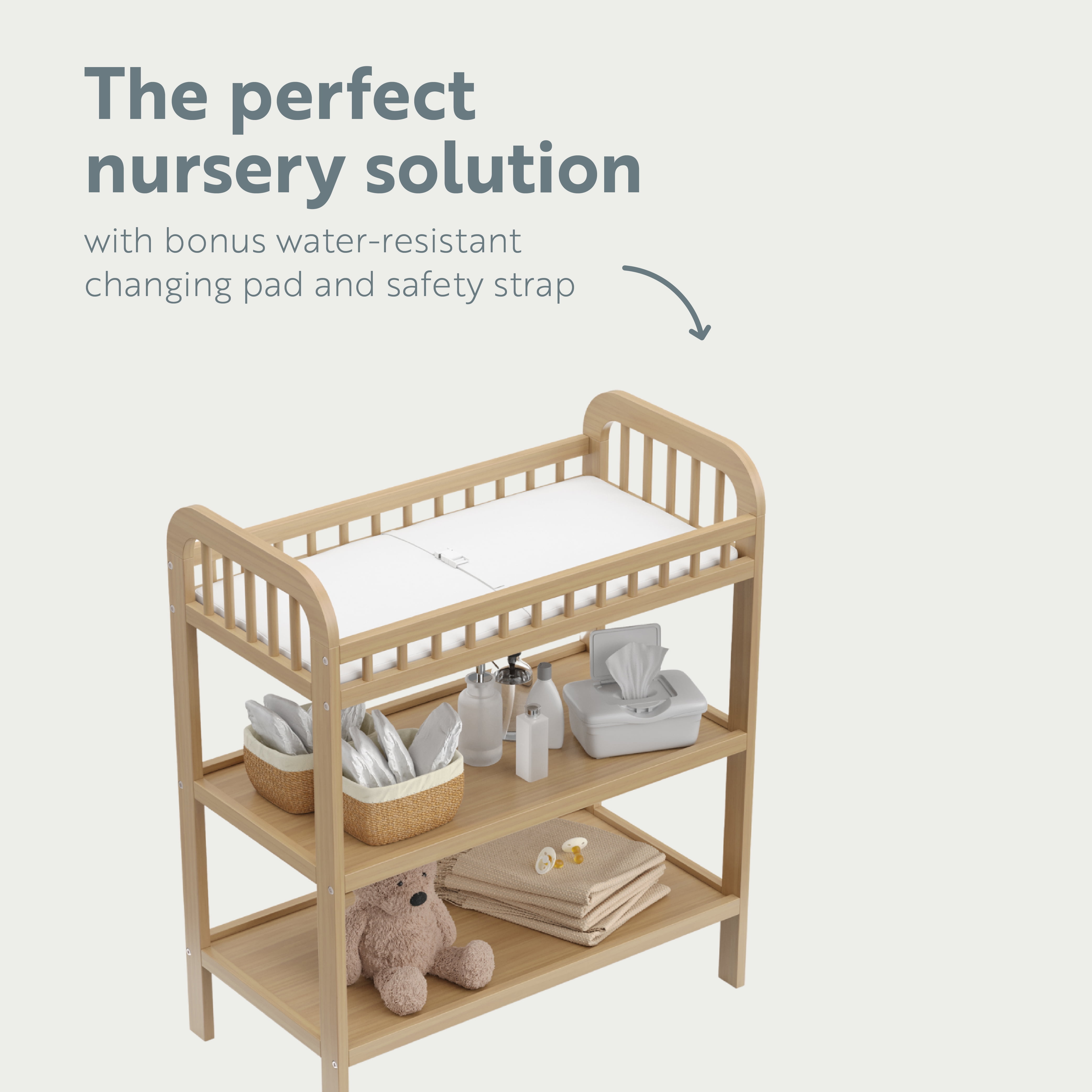 Storkcraft Pasadena Infant Changing Table with Changing Pad, Driftwood