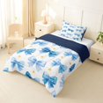 thumbnail image 2 of spefrowx Watercolor Style Blue Bow Twin Comforter Sets for Girls, Gold Star Print Bedding Set, Navy Reversible, 2 Pieces, 1 Comforter and 1 Pillowcase, 2 of 6