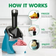 Yonanas Deluxe Healthy Soft-Serve Frozen Fruit Dessert Maker with Expanded Recipe Book, in Teal (IC0988TL22)