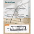 thumbnail image 4 of Sakugi Clothes Drying Rack, 2-Tier Foldable Laundry Drying Rack for Clothing with 32 Rods, Rustproof, Freestanding, for Indoor & Outdoor, 55" x 22.8" x 36.5", Gray, 4 of 9
