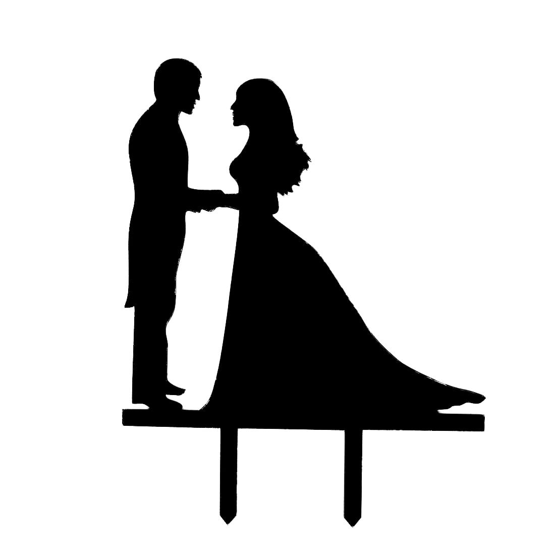 acrylic couple silhouette wedding anniversary cake cupcake topper