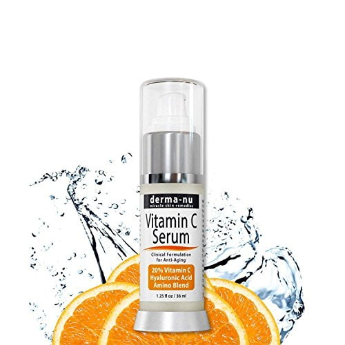 Hyaluronic Acid Vitamin C Serum for Face - Organic Skin Treatment to Repair Sun Damage and Reduce Wrinkles - 1.25oz