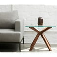 thumbnail image 2 of Pemberly Row 24" Glass Top and Wood Base End Table in Walnut, 2 of 7