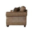thumbnail image 4 of Roundhill Furniture Leinster Faux Leather Sofa and Loveseat, Jetson Ginger Brown, 4 of 9