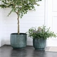 thumbnail image 5 of LuxenHome 12" Dia Large Ceramic Planter Pots for Plants, Teal Green Glazed Round Planter with Drainage, 5 of 9
