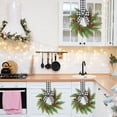 thumbnail image 4 of 2 Pack Small Christmas Wreaths, Bright Red Berries and Delicate Ribbon Bows,Indoor Decoration Suitable for Cabinets, Windows and Dining Chairs, 10.6in，Black White Buffalo Plaid Bow, 4 of 4