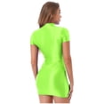 thumbnail image 3 of Jhaoyu Robe Moulante Mini Élégante pour Femmes à Manches Courtes, Fête, Boîte de Nuit, Robe Crayon, Tenue de Boîte de Nuit, Vert Fluorescent m, 3 of 6