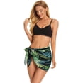 thumbnail image 2 of Women's Short Sarongs Beach Wrap Sheer Bikini Wraps Chiffon Cover Ups for Swimwear S-2XL, 2 of 7