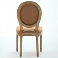 thumbnail image 6 of A&A Furniture,French Style Solid Wood Frame Antique Painting Linen Fabric Back Dining Chair,Set of 2,Beige,SW1845BG, 6 of 14