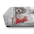thumbnail image 2 of Poodle Soft Flannel Fleece Throw Blanket, Pet Animal in a Bucket Posing Puppy Eyes, Cozy Plush for Indoor and Outdoor Use, 50" x 60", Pale Taupe White, by Ambesonne, 2 of 5