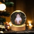 thumbnail image 5 of Gnmfd Crystal Night Light Engraved Holy Family Figurine LED Color Changing Lamp with Wooden Base Catholic Religious Decorative Night Light for Bedroom Living Room Desk Table Holiday Gift, 5 of 6