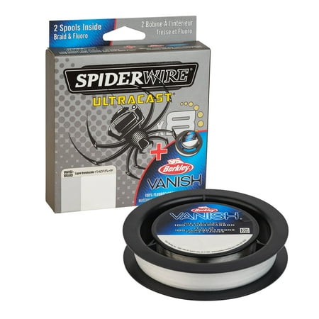 UPC: 0022021639892 | SpiderWire Ultracast 20lb Braid + Vanish 40lb Fluorocarbon Dual Spool