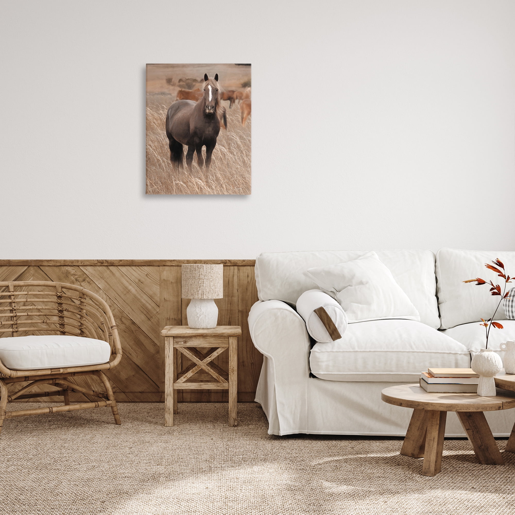 Stupell Industries Hazy Day Horse Animals & Insects Photography Gallery Wrapped Canvas Art Print Wall Art, 24 x 30