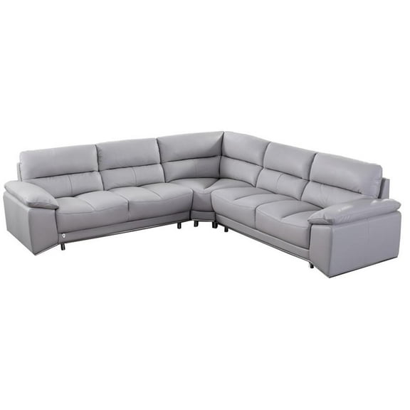 EK-L8000M Light Gray Color With Sectional Faux Leather and Leather Match
