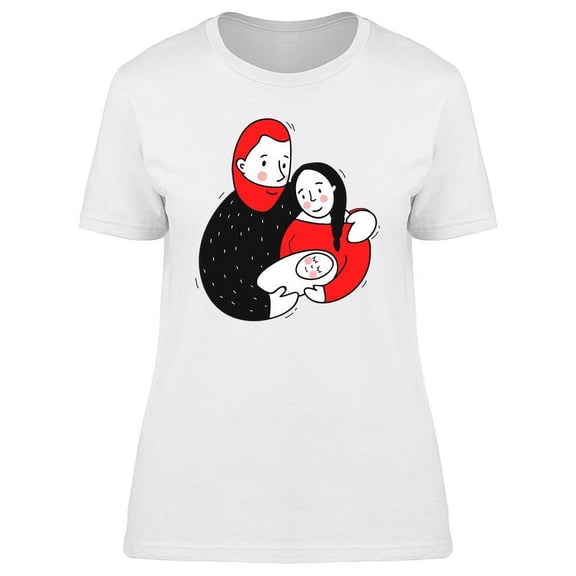 Cute Little Family Mom Dad Baby Tee Women's -Image by Shutterstock