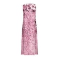 thumbnail image 5 of Viikei Womens Dresses Clearance,Dresses for Women Plus SizeNew Women's Sleeveless and Linen Round Neck Printed Long Dress Pink XL, 5 of 5