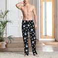 thumbnail image 6 of Lsque Daisies Flowers Print Men's Pajama Pants, Lounge Pant - Comfortable Home Wear,Elastic Waistband, Stylish Design-Small, 6 of 9