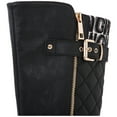 thumbnail image 4 of GLOBALWIN Women's Black/Print Quilted Knee-High Fall Winter Fashion Riding Boots 8M, 4 of 8