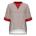 thumbnail image 6 of hxobax Womens Oversized Striped Tshirts Cute Colorblock Crewneck Tunic Tops Short Sleeve Summer Tees, 6 of 7