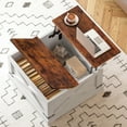 thumbnail image 2 of 31.5"Lift Top Coffee Table with Storage, Farmhouse Coffee Tables for Living Room, Square Coffee Table with Large Hidden Compartment & 2 Drawers & Adjustable Shelves, White, 2 of 7
