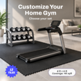 0.56in Thick 48 Sq Ft Exercise Mats 12 Tiles Upgraded Rubber Top With ...