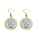 thumbnail image 1 of risa malvada negro lindo patron de chat ear dangle golden drop earring jewelry mujer Unbranded M, 1 of 3