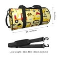 thumbnail image 4 of Fotbe Funny Construction Vehicles Pattern Foldable Sports Gym Bag with Wet Dry Pocket, Ultralight Travel Bag, Large Capacity Duffel Bag, Splash Proof Carry on Bag, Overnight Bag, Weekender Bag, 4 of 8