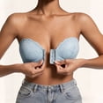 thumbnail image 5 of Iyufng Women's Front Closure Strapless Lace Bandeau Bra Anti Slip Push Up Convertible Bralette, 5 of 5