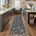 thumbnail image 3 of GENIMO 2'x3' Entryway Rug, Machine Washable Non Slip Low Pile Area Rug for Front Door Kitchen Bathroom, Botanical Floral, Dusty Navy, 3 of 6