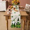 thumbnail image 2 of St. Patrick's Day Table Runner - 108 Inch Long Green Gnomes Gold Coin Shamrock Beige Cotton and Linen Blended Dress Scarves Farmhouse Table Runner for Kitchen Dining, Coffee Table, 13" x 108", 2 of 8
