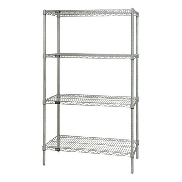 Trousse de Départ d'Étagères Grillagées Chromées à 4 Tablettes, 21 x 60 x 54 Po