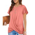 thumbnail image 4 of Casual Summer Top, Round Neck Women Short Sleeve Top  For Party ANGGREK Rosa M, 4 of 6