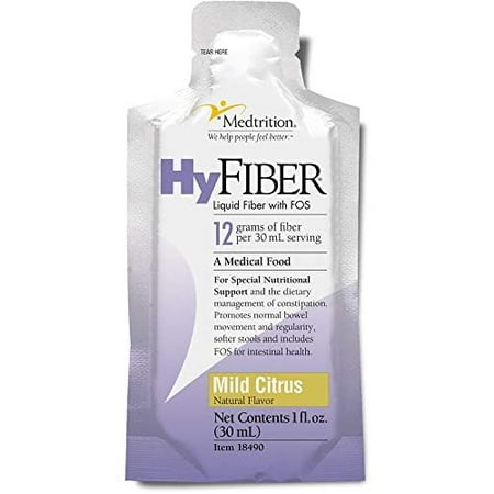 Medtrition HyFiber Daily Liquid Fiber for Regularity and Soft Stools, 12 Grams Soluble Fiber, 1 fl oz 25 Pack