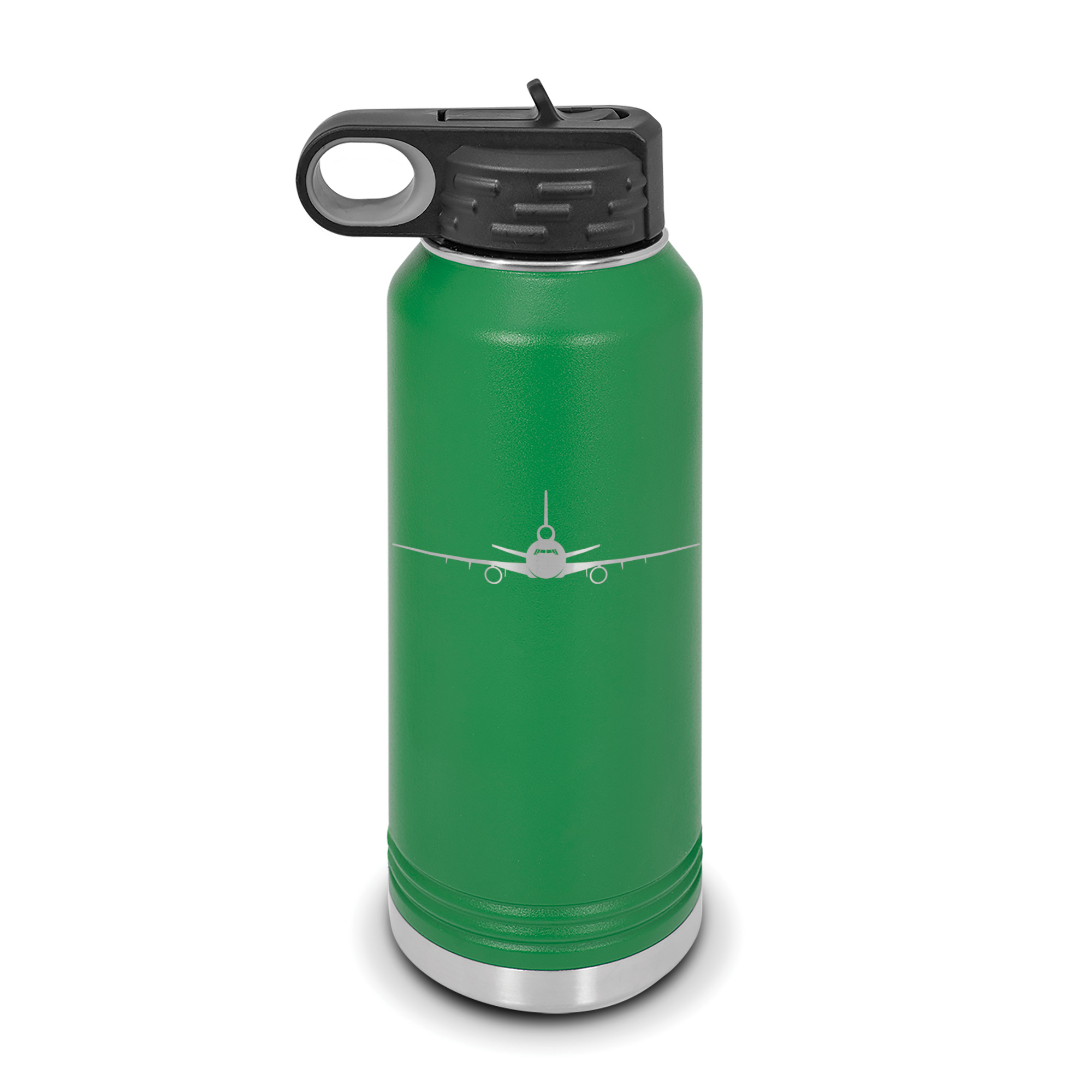 DC-10 Water Bottle 32 oz - Laser Engraved w/ Flip Top Removable Straw ...