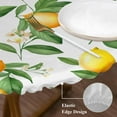 thumbnail image 4 of Summer Lemon Table Cloth, Round Fitted Tablecloths with Elastic Edge, Green Botanical Watercolor Fruits Wipeable Waterproof Table Cover for Kitchen Wedding 36-44 Inches, 4 of 4