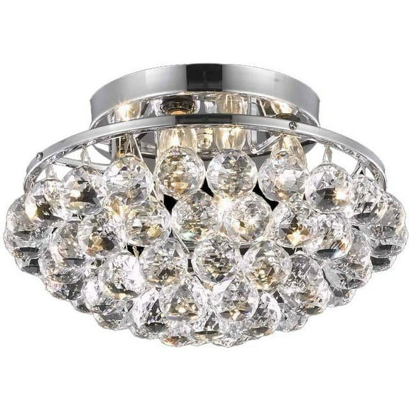 CORONA Flush-Mount Light Fixture Contemporary 4-Light Chrome Steel Wire