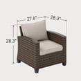 thumbnail image 3 of Sophia & William Wicker Patio Sofa Chairs Set of 2 With Beige Cushions, 3 of 6