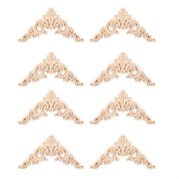 8X Unpainted Wood Oak Carved Corner Onlay Applique Furniture Home Decor 12.5X12.5cm
