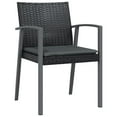 thumbnail image 3 of vidaXL 5 Piece Garden Dining Set with Cushions Poly Rattan and Steel, 3 of 5