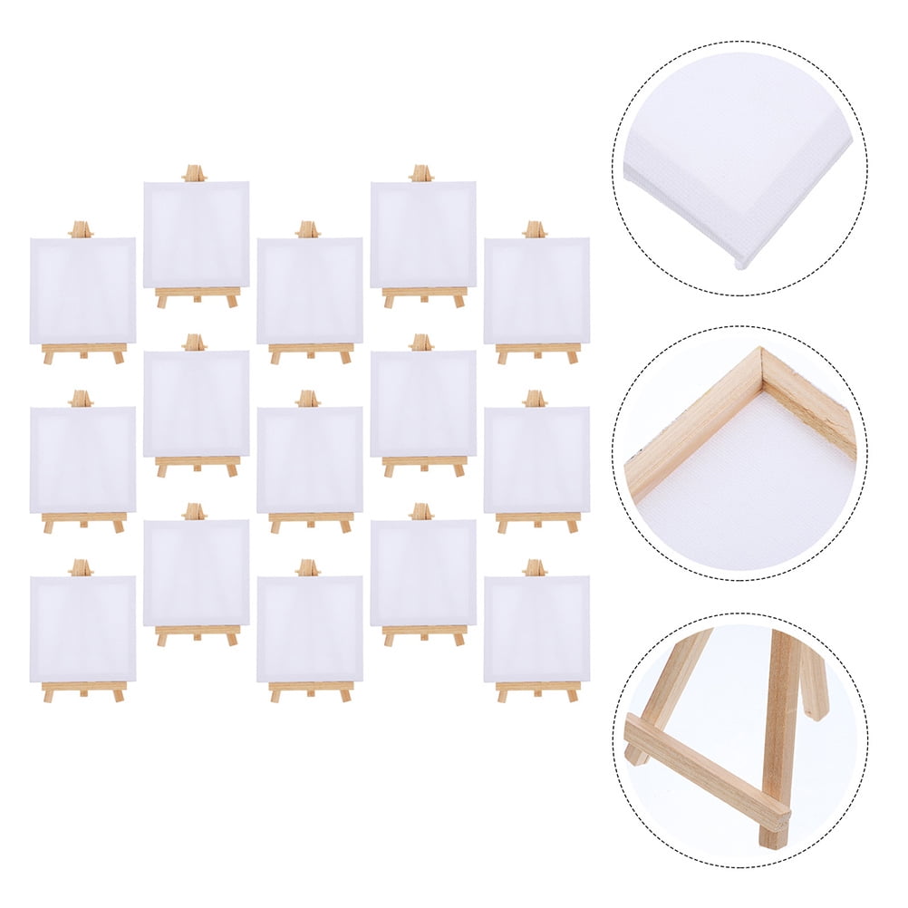 Arborister 15 Sets Mini Canvases & Easel for Kids' Painting Kit