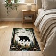 thumbnail image 3 of ODIKA 2'x3' Washable Accent Rug Pet Friendly, Bedside Mat Fishing Wildlife Print Border Cabin Forest Motif Motifs Lake for Bedroom, Nursery, RV, 3 of 7
