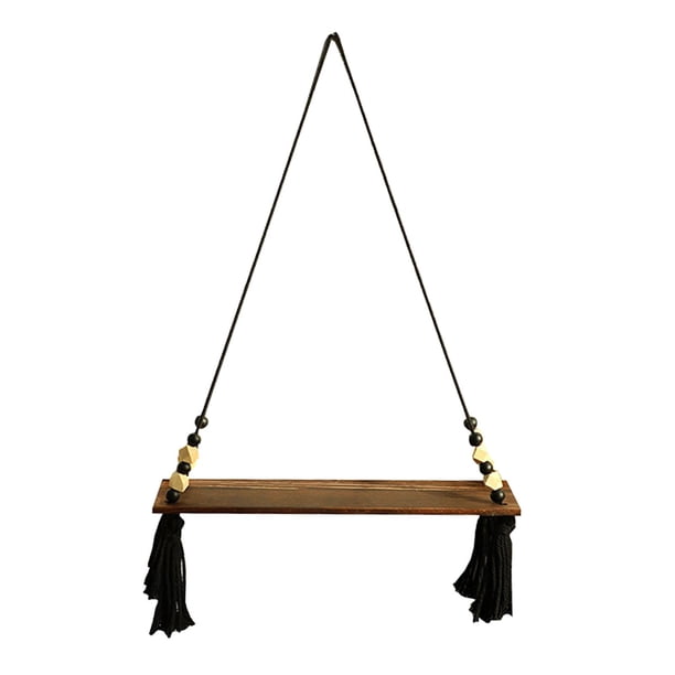 Estante colgante de pared de macramé, adorno de pared, decoración Bohemia, estante flotante de madera, colgador de , estante para casa, granja,