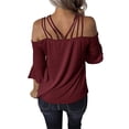 thumbnail image 3 of Moda mujer casual sexy honda manga corta tops blusa casual camiseta Fridja  gope4282, 3 of 4