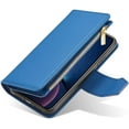 thumbnail image 6 of Case for iPhone XR, Glossy PU Leather 9 Card Slots Magnetic Closure Detachable Wrist Strap Zipper Wallet Shockproof Removable Back Cover Case - Blue, 6 of 8