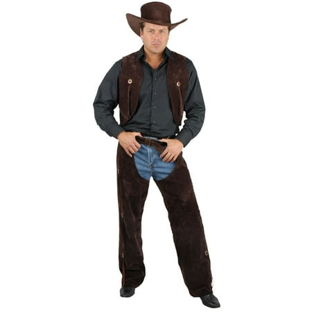 Halloween Men's Brown Chaps & Vest Adult Costume