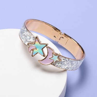 Girls Star and Moon Cuff Bracelet - More Than Magic™ Silver