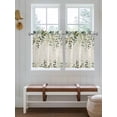 thumbnail image 2 of Sage Green 2 Panel Kitchen Curtains for Small Windows, Eucalyptus Leaves Bathroom Tier Curtain, Short Window Treatment for Bedroom/Living Room 55"x36", 2 of 6