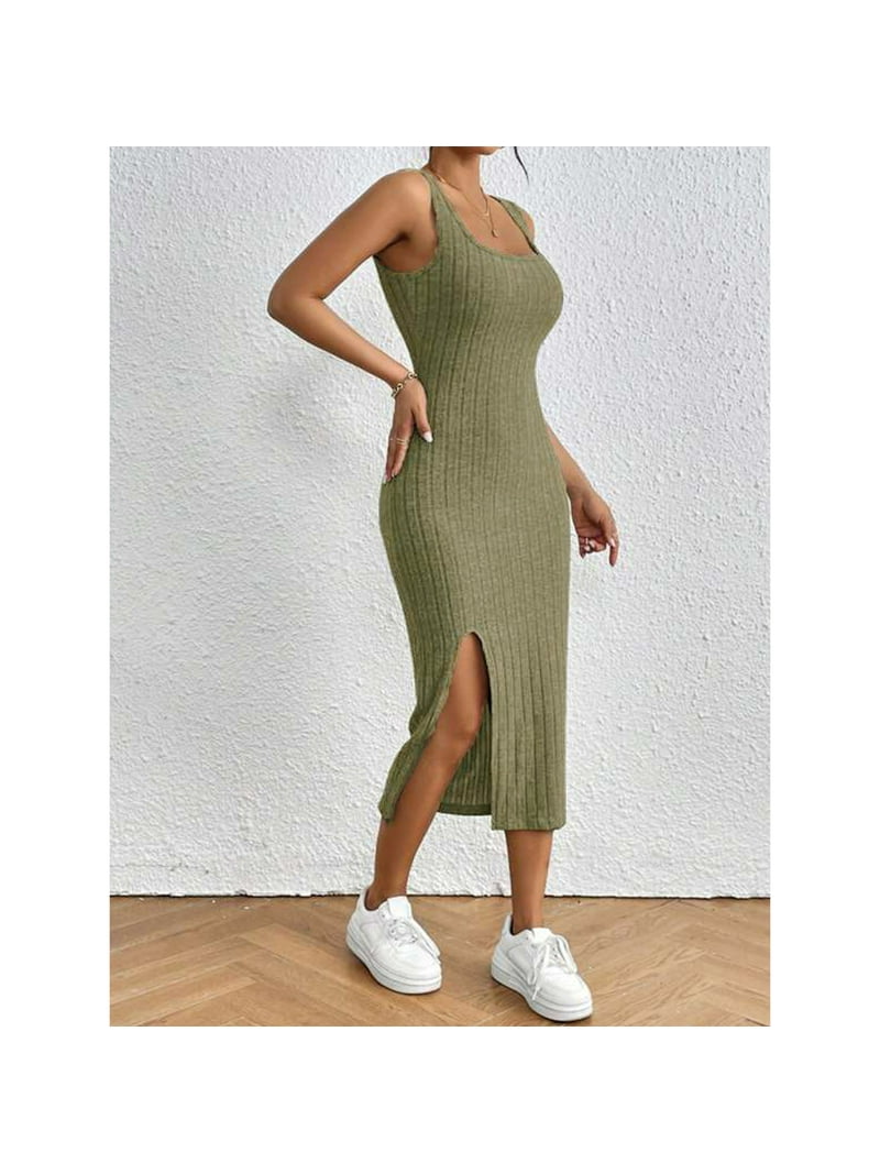 walmart ribbed dress Time and Tru Ribbed Maxi Dress